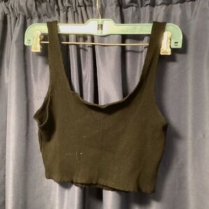 Two piece black bodycon top and skirt